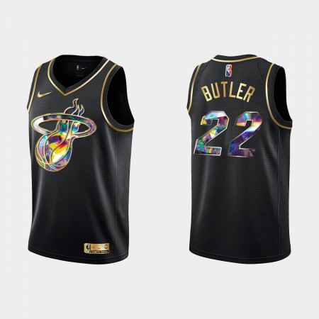 NBA Mænd Trøje Miami Heat Jimmy Butler 22 Nike 2021-22 Sort Golden Edition 75th Anniversary Diamond Swingman NBA Mænd Trøje Miami Heat Jimmy Butler 22 Nike 2021-22 Sort Golden Edition 75th Anniversary Diamond Swingman